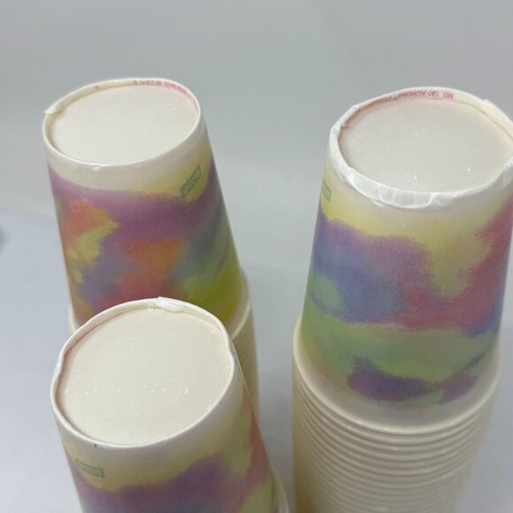 VTG 90s Dixie Paper Drinking Cups 9oz Pastel Watercolor Cold Drinks Kitchen - Picture 6 of 7
